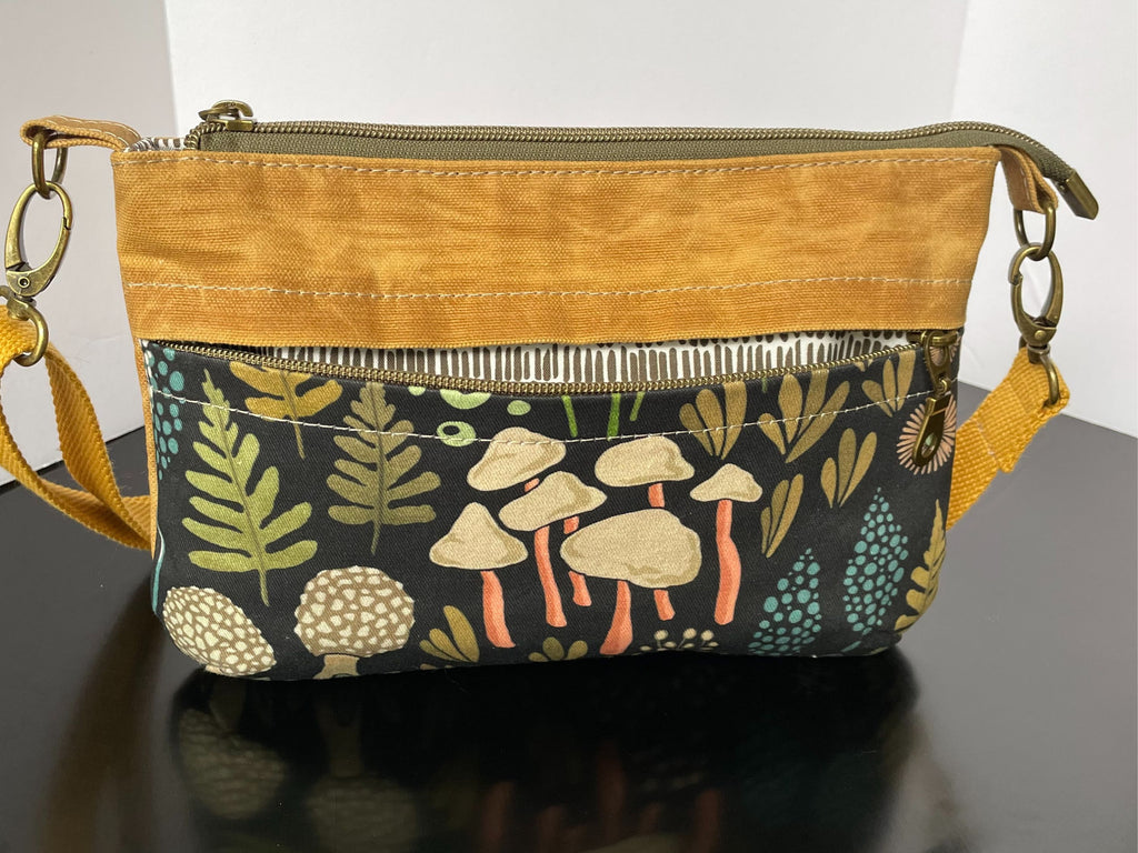 Shrooms Crossbody Bag with Built In Wallet