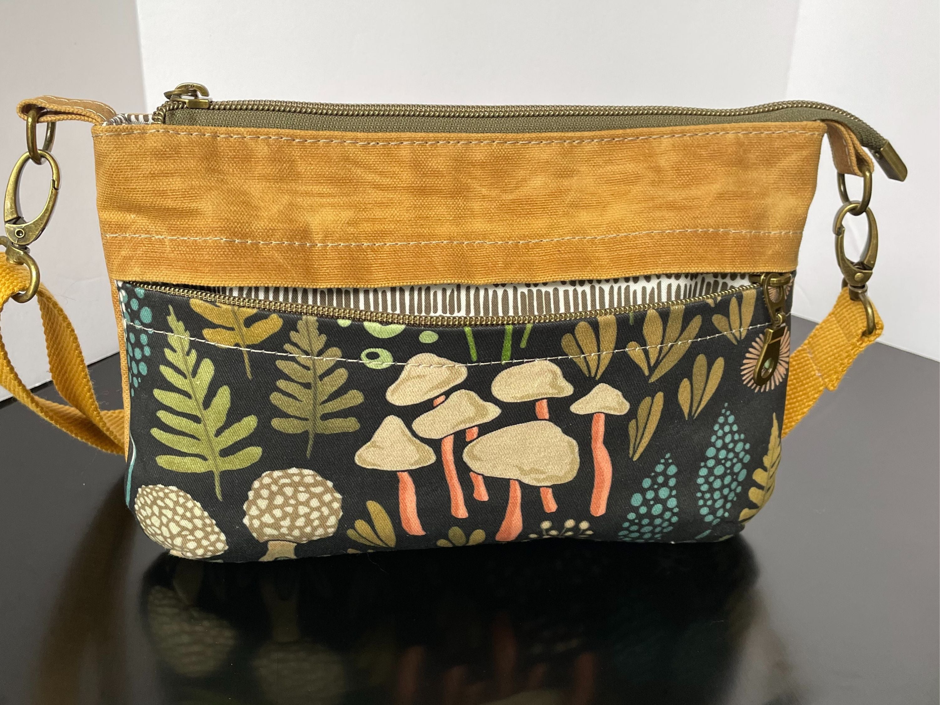 Shrooms Crossbody Bag with Built In Wallet