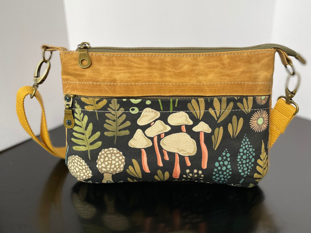 Shrooms Crossbody Bag with Built In Wallet