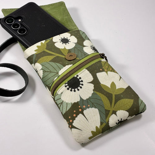 Blooms in Green Phone Bag