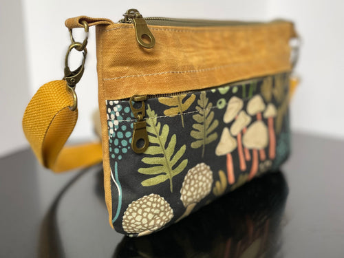Shrooms Crossbody Bag with Built In Wallet