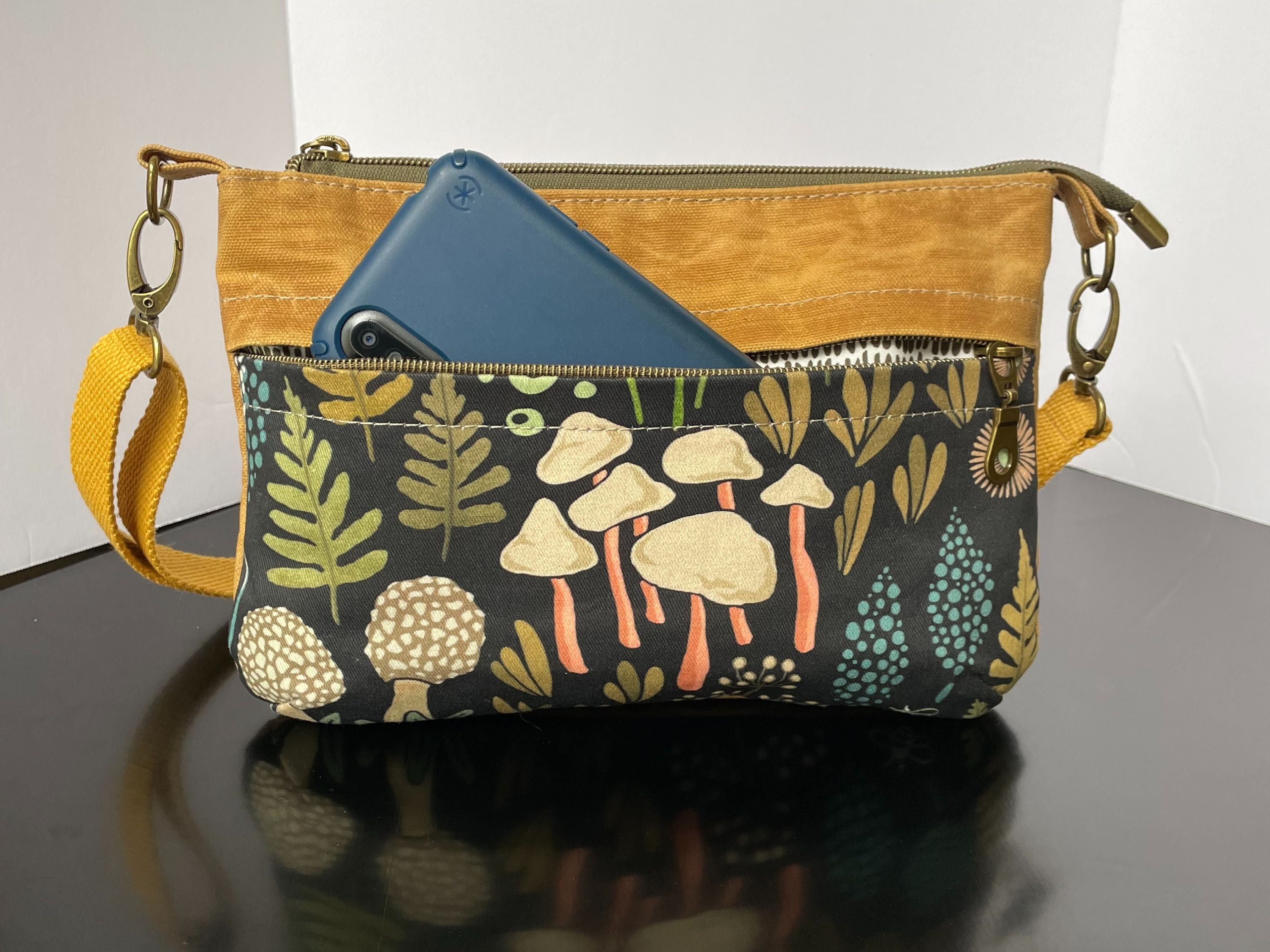 Shrooms Crossbody Bag with Built In Wallet