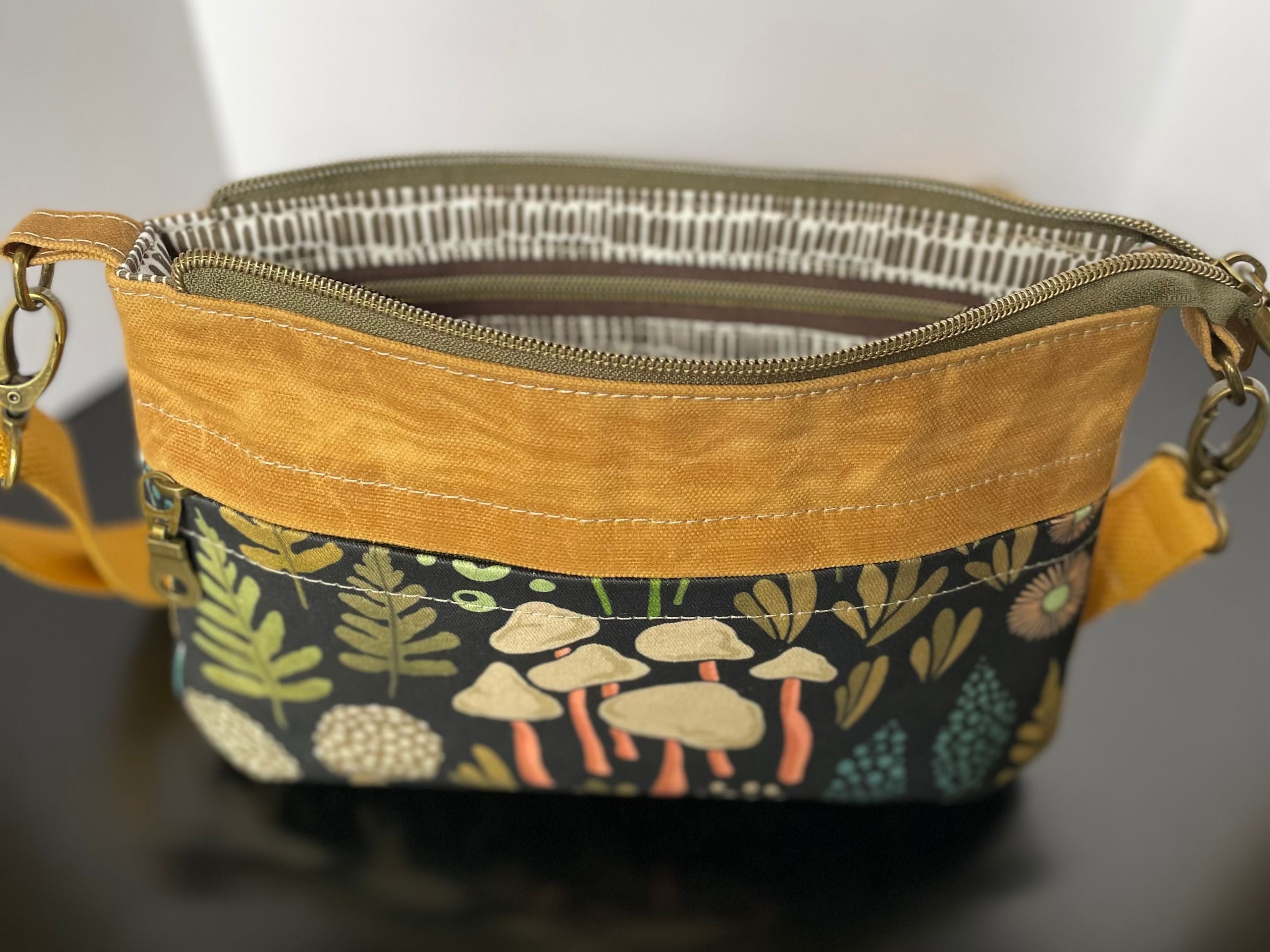 Shrooms Crossbody Bag with Built In Wallet